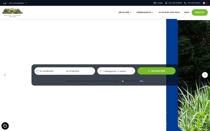 Screenshot of domainedesgraviers.com
