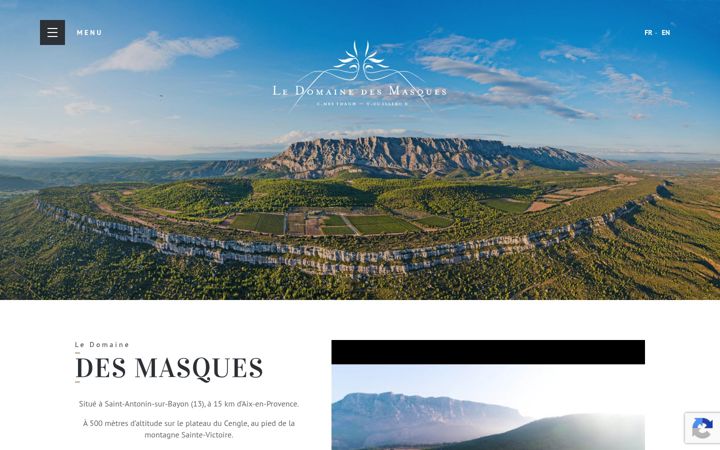 Snímek obrazovky domainedesmasques.fr