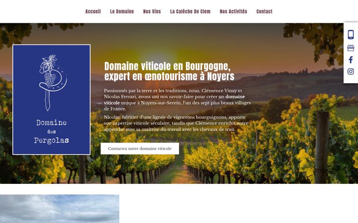 Snímek obrazovky domainedespergolas.fr