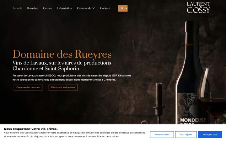 Kuvakaappaus sivustosta domainedesrueyres.ch