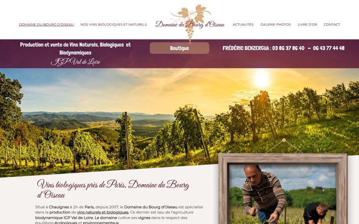 Snímek obrazovky domainedubourgdoiseau.fr