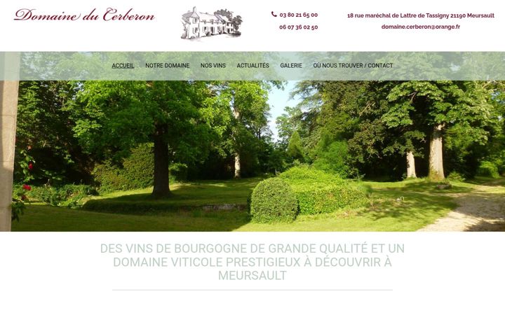 Screenshot of domaineducerberon.com