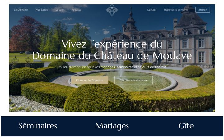 Screenshot of domaineduchateaudemodave.be