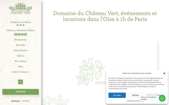 Snímek obrazovky domaineduchateauvert.fr