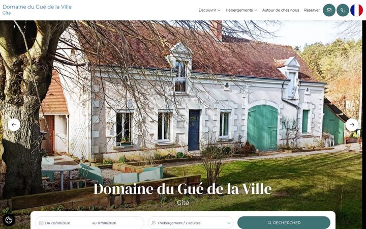 Screenshot of domaineduguedelaville.com