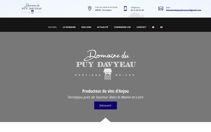 Screenshot of domainedupuydavyeau.com