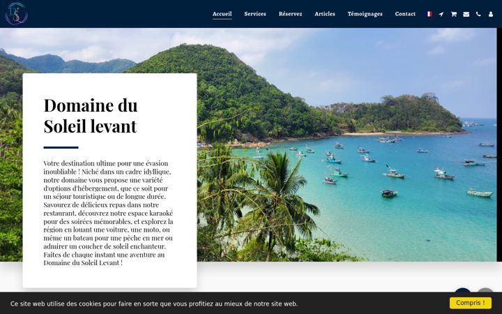 Screenshot of domainedusoleillevant.com