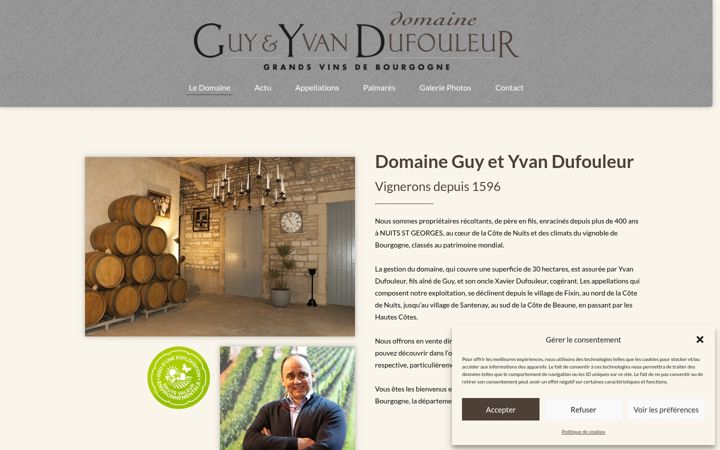 Snímek obrazovky domaineguyetyvandufouleur.fr