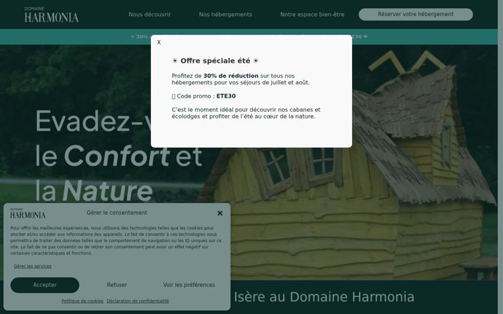 Snímek obrazovky domaineharmonia.fr