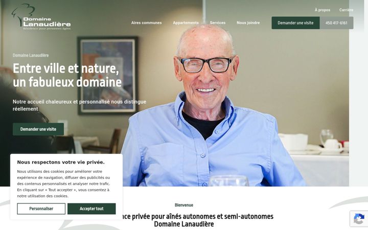Skärmbild av domainelanaudiere.ca