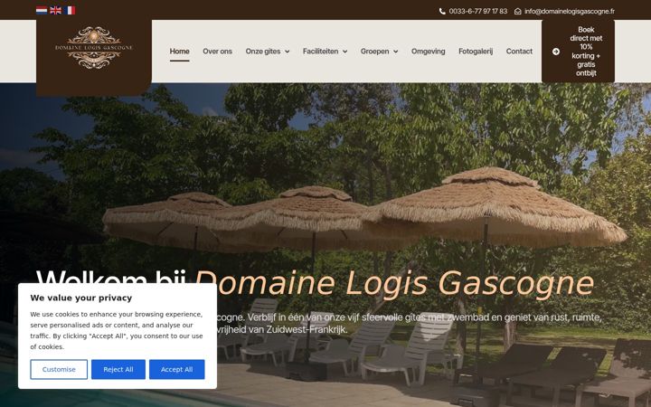 Screenshot of domainelogisgascogne.fr