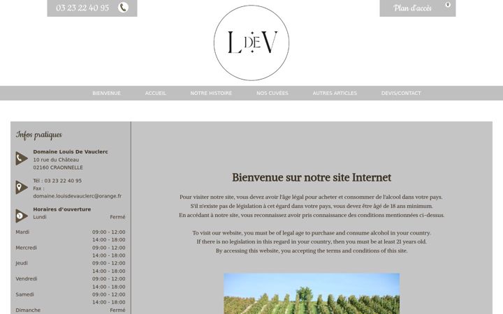 Screenshot of domainelouisdevauclerc.fr