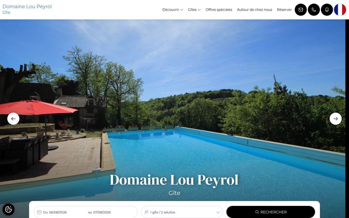 Snímek obrazovky domaineloupeyrol.fr
