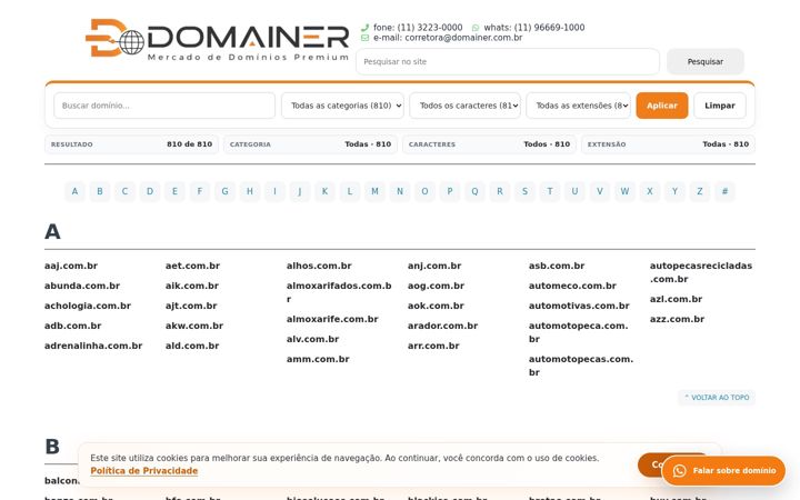 Capture d'écran de domainer.com.br