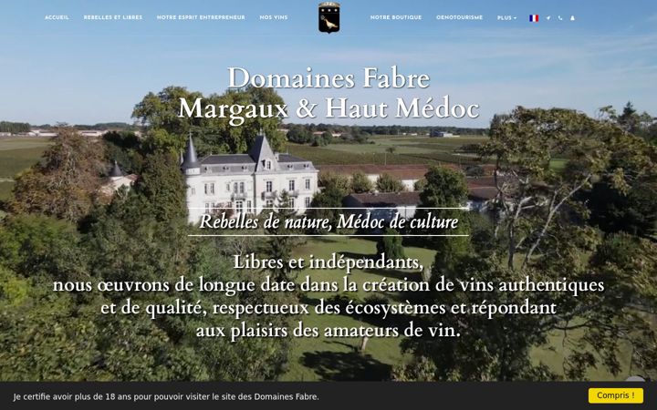 Snímek obrazovky domaines-fabre.fr