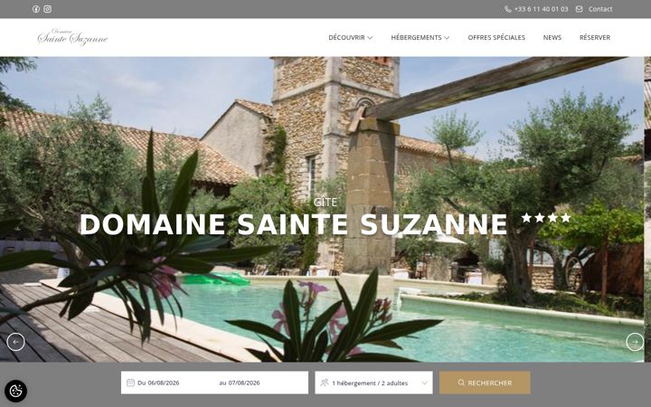 Screenshot of domainesaintesuzanne.com