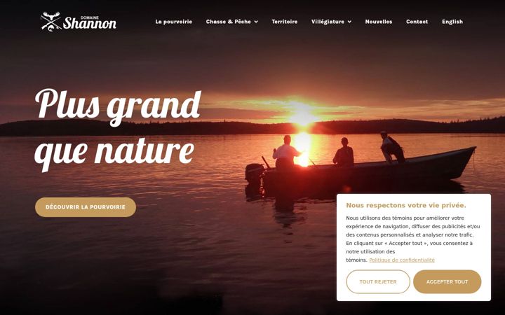 Screenshot of domaineshannon.com