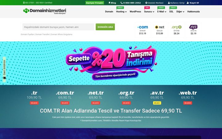 Screenshot of domainhizmetleri.net