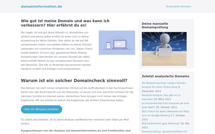 Screenshot di domaininformation.de