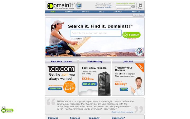 Screenshot of domainit.com