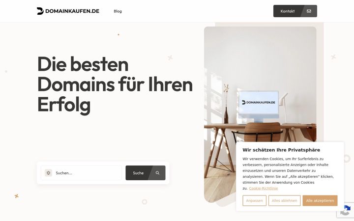 Screenshot di domainkaufen.de