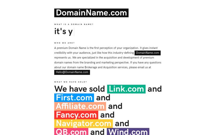 Screenshot of domainname.com