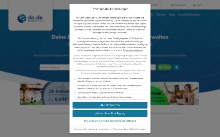 Screenshot of domainoffensive.de