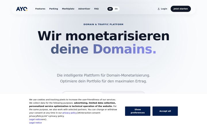 Screenshot of domainparking.de