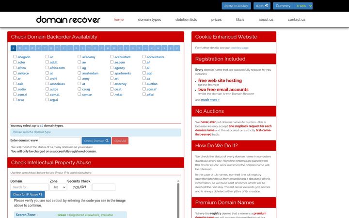 Ekraanipilt saidist domainrecover.net