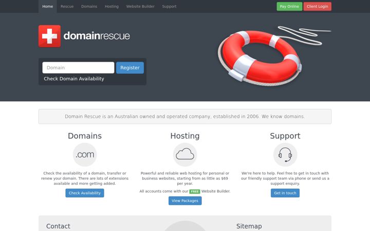 Screenshot of domainrescue.com.au