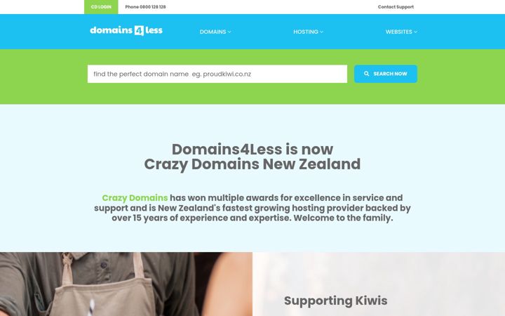 Screenshot of domains4less.co.nz