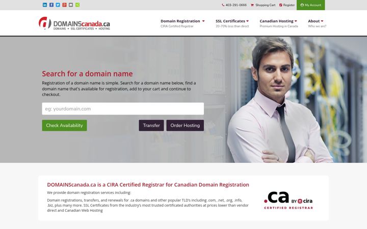 Screenshot of domainscanada.ca