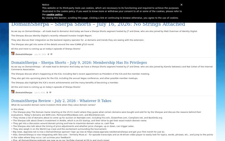 Screenshot of domainsherpa.com