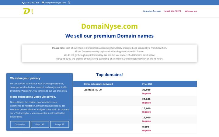 Screenshot of domainyse.com