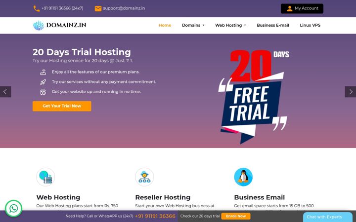 Screenshot of domainz.in