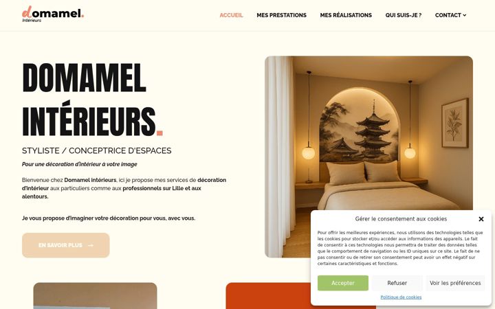 Screenshot of domamelinterieurs.fr
