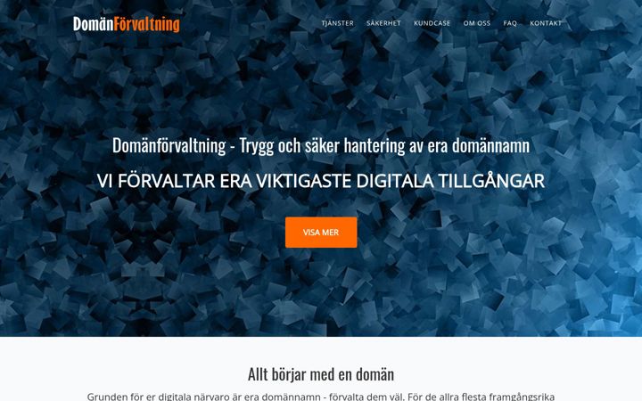 Screenshot of domanforvaltning.se