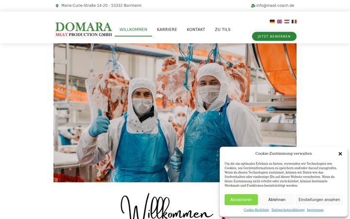 Screenshot of domara-meat-production.de