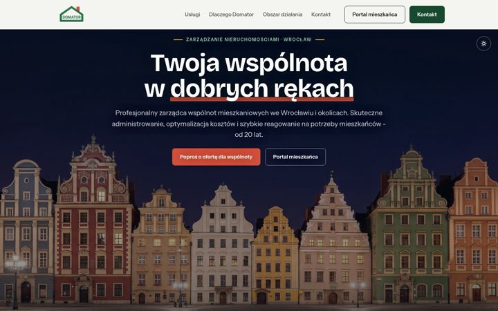 Screenshot ta' domatorwroclaw.pl