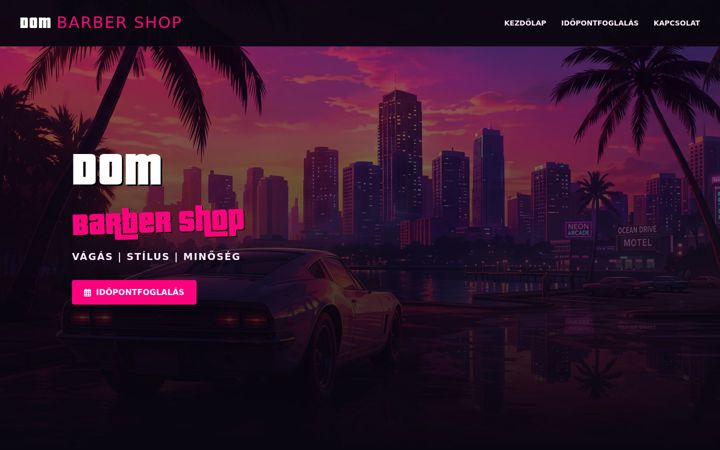 Screenshot of dombarbershop.hu