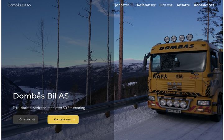 Skærmbillede af dombasbil.no