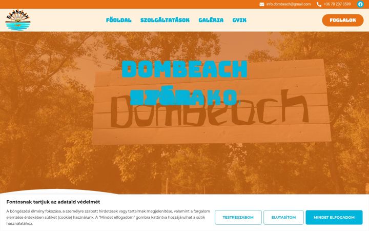 Screenshot of dombeach.hu