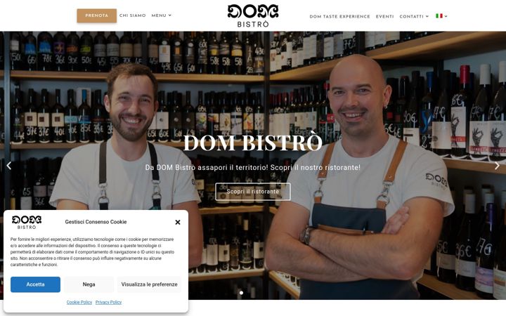 Snímek obrazovky dombistro.it
