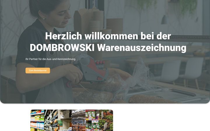 Screenshot of dombrowski-warenauszeichnung.de