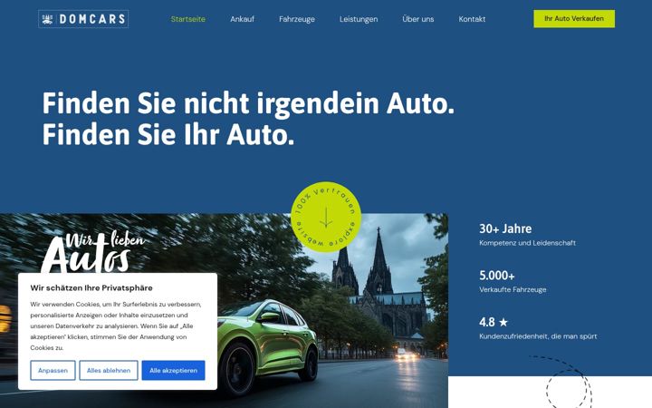 Zrzut ekranu domcars.de