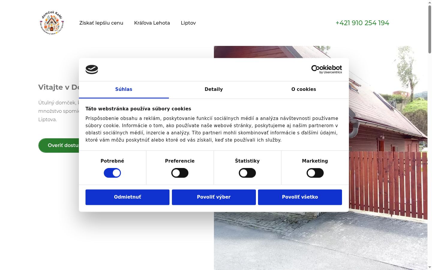 Screenshot del banner di consenso mostrato prima di qualsiasi interazione