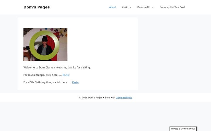 Screenshot of domclarke.co.uk