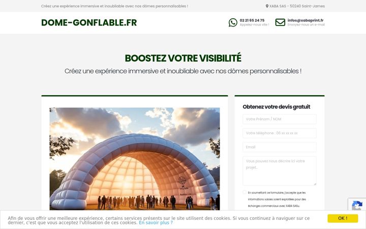 Screenshot of dome-gonflable.fr