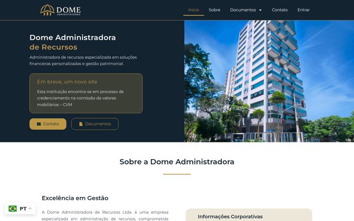 Capture d'écran de domeadministradora.com.br