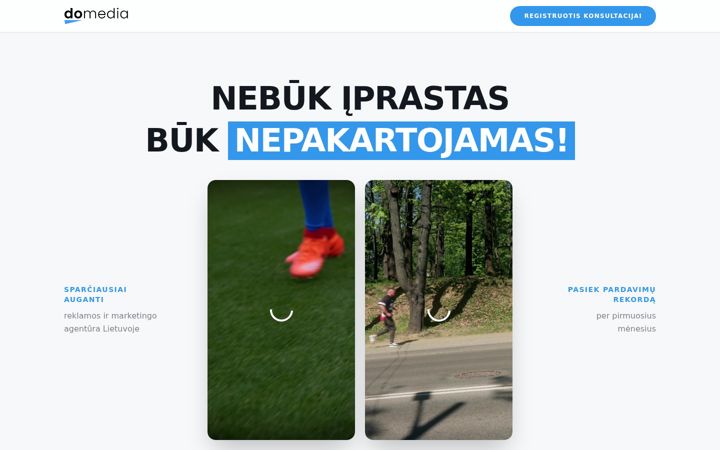Kuvakaappaus sivustosta domedia.lt